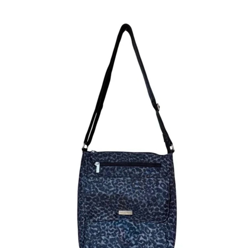 Baggallini Charcoal Black Leopard Crossbody Bag